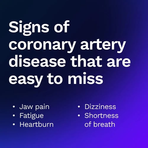 Coronary artery disease signs